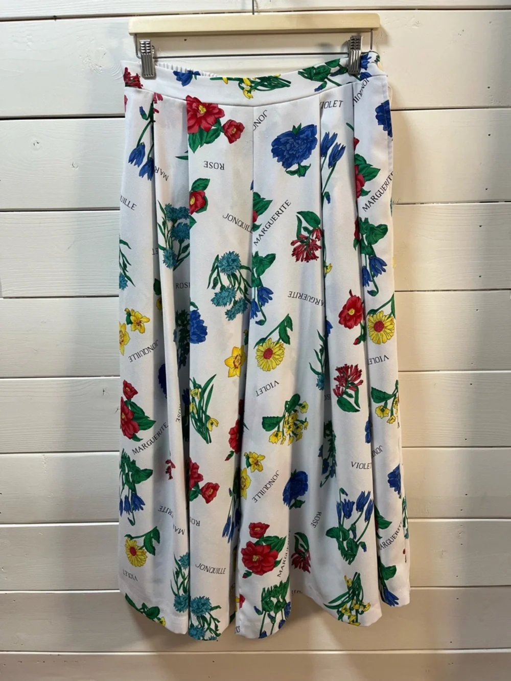 COLLECTIONS INTERNATIONALE Floral Culotte Skirt White Multicolor Vintage Size 14 - Picture 4 of 12